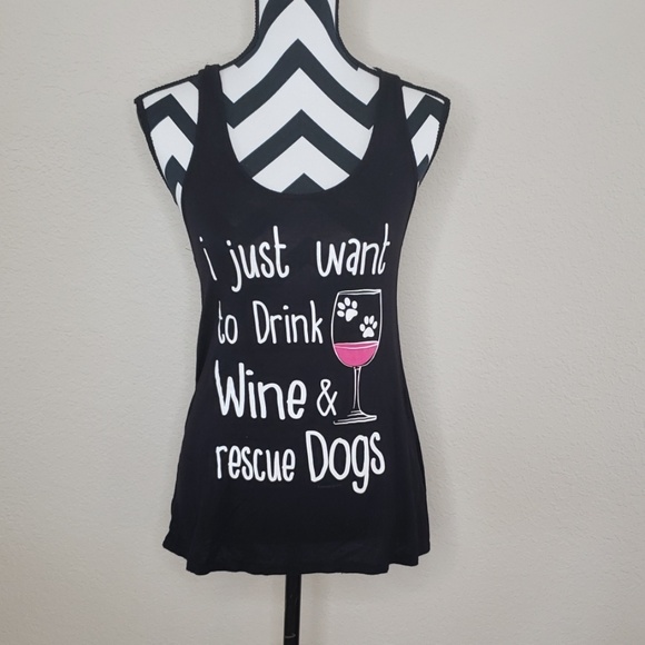 Bear Dance Tops - Drink Wine & Rescue Dogs tank